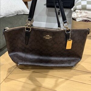 Coach Dark Brown Signature Shoulder Bag